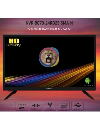 TV NEVIR 24 LED HD SMART TV TDT HD HDMI USB COLOR NEGRO