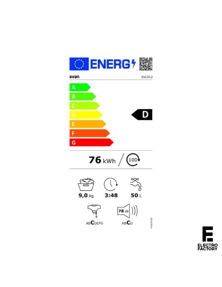 LAVADORA SVAN SVL912 9KG 1000RPM D INVERTER VAPOR