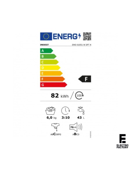 LAVADORA INDESIT EWD61051W 6KG 1000RPM F