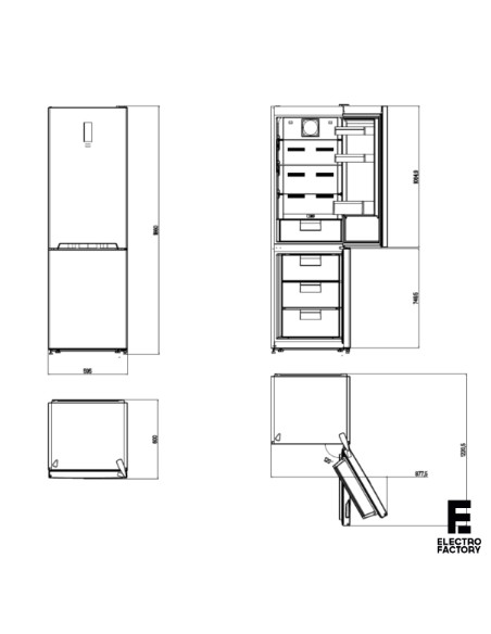 COMBI ASPES AC11852BNFX 185X60X60 INOX F NO FROST