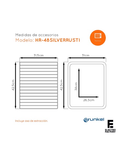 HORNO GRUNKEL HR48 SILVER 48L CONVECCI