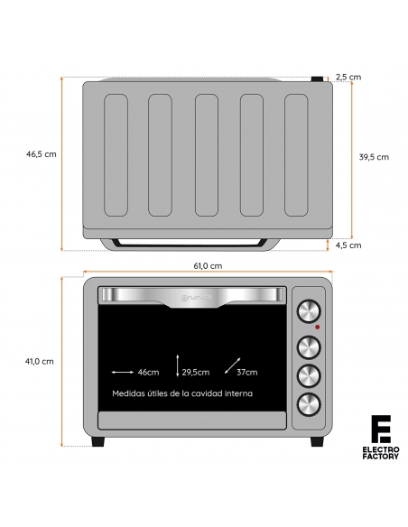 HORNO GRUNKEL HR63 SILVER 63L CONVECCI