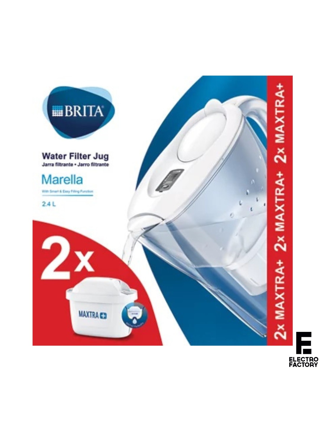 Comprar Jarra Agua Brita Marella Blanca + 2 barata con envío rápido