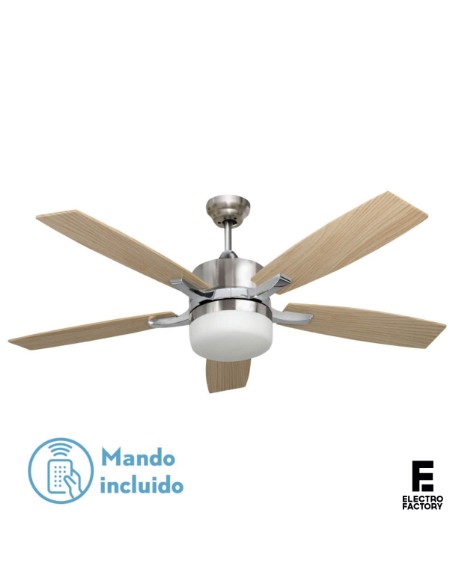 VENTILADOR FABRILAMP MENFIS 5 ASPAS TECHO NIQUEL HAYA