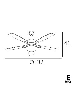 VENTILADOR FABRILAMP MENFIS 5 ASPAS TECHO NIQUEL HAYA 2