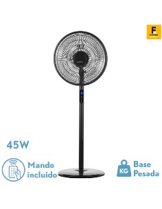 VENTILADOR ABRILA ICONO NEGRO PIE 45W CON MANDO