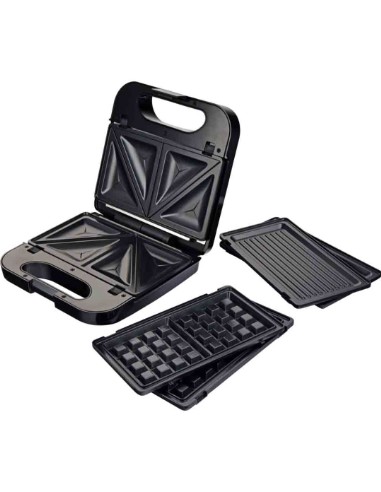 SANDWICHERA GRUNKEL SANMULTING NEGRA INOX 3PLACAS