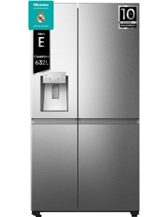 SIDEBYSIDE HISENSE RS818N4TIE 179X91X73 INOX E NO FROST C/DISP INVERTER