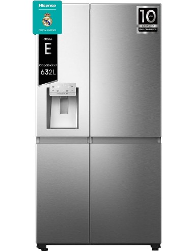 SIDEBYSIDE HISENSE RS818N4TIE 179X91X73 INOX E NO FROST C/DISP INVERTER