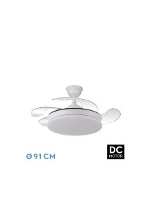 VENTILADOR ABRILA TRIDENTE MINI BLANCO TECHO 91CM LED MANDO RETRACTIL